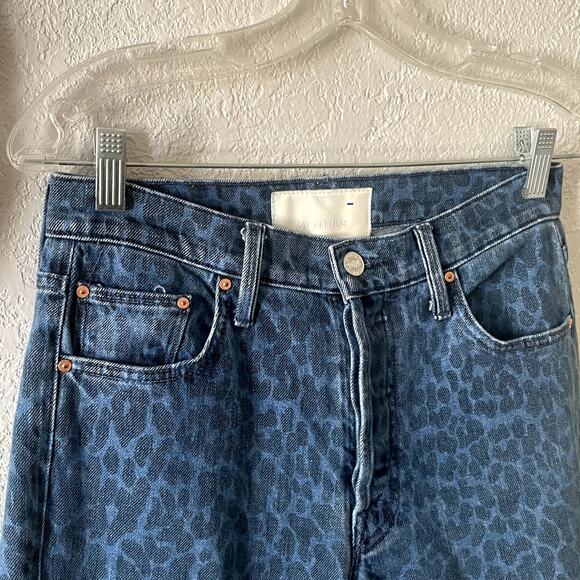 MOTHER Tomcat Ankle Jeans Sinister Animal Leopard Rigid Denim Size 26 - Picture 5 of 11